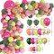 146Pcs Tropical Balloons Garland Arch Kit, Hawaiian Luau Tropical Aloha Flamingo Party Decorations Hot Pink Fruit Green Rose Gold Confetti Balloons Palm Leaves Birthday Baby Shower Wedding Supplies
